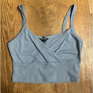 Grey/blue crop tank top